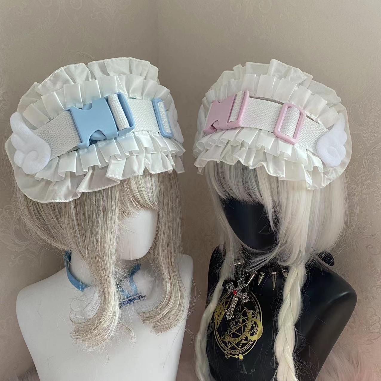 日系原创手作y2k地蕾系水色发带lolita原宿风发饰亚文化发箍