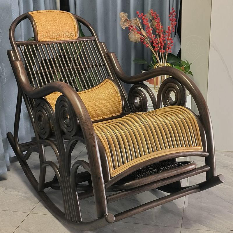 nih高端摇摇椅藤椅真藤阳台藤编休闲庭院椅老人家用客厅逍遥大人