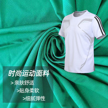 细腻涤纶提花小孔网眼布 运动套装休闲服布料 户外服透气弹性面料