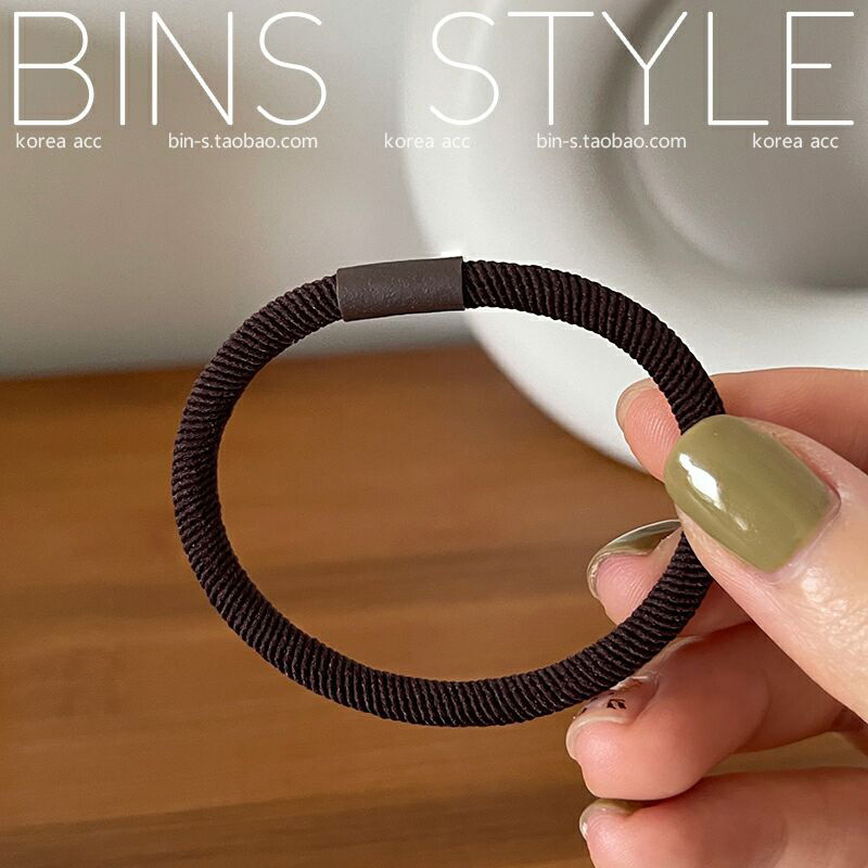 Korean Style High Quality Basic Easy-to-Use Rubber Band Brown Series Earth Color Twill Hair Tie Hair Rope Female Hair Ties Simple Bracelet