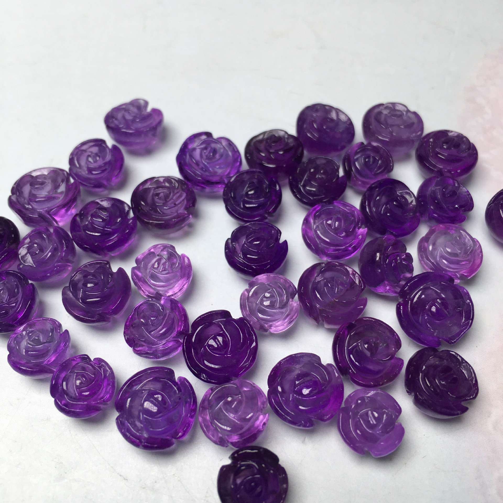 紫水晶玫瑰花紫水晶半成品