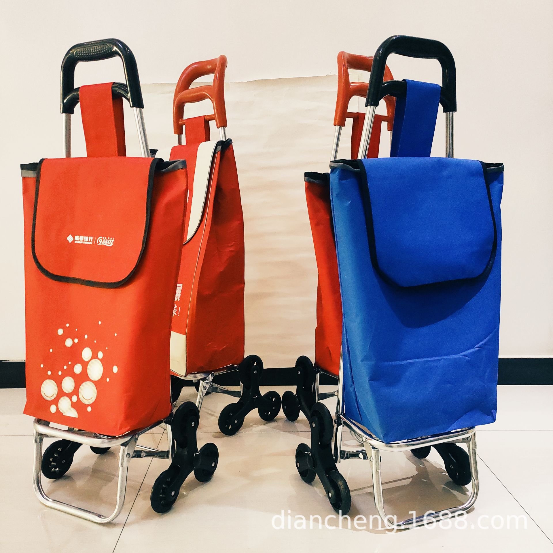 厂家批发买菜拉杆车拉杆包拉杆车超市广告购物车厂家批发加印logo