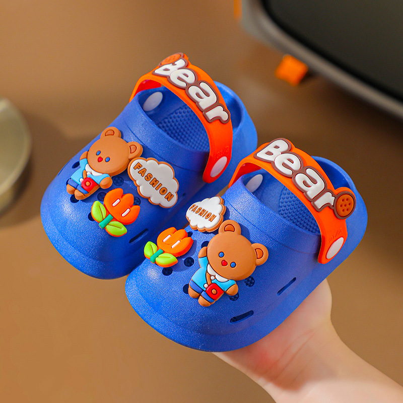 2023 New Children Boy Little Child 2-6 Years Old Toddler Baby Cute Cartoon Non-Slip Girls Baby Hole Shoes
