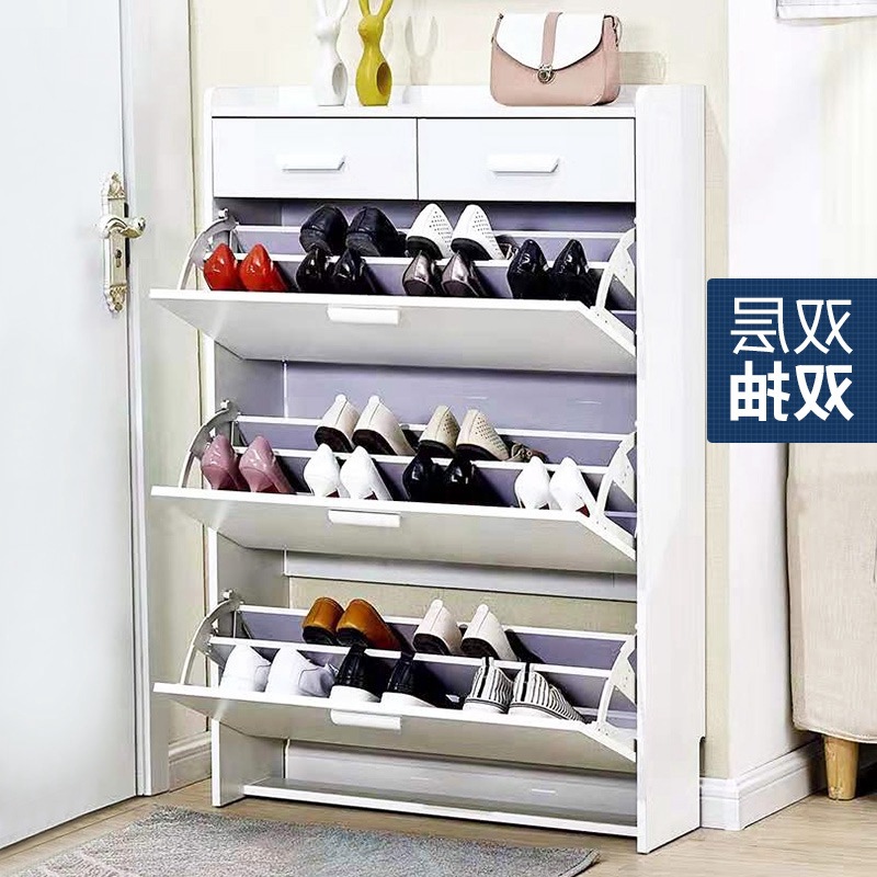 超薄鞋柜子靠墙鞋厨斜插式鞋柜斜放式门口家用木质多层带门-阿里巴巴