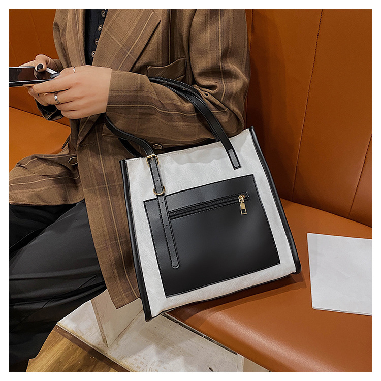 2021 New Korean Style Portable Briefcase Simple Fashion Shoulder Bag Crossbody Pu Professional Commute Soft Leather Tote