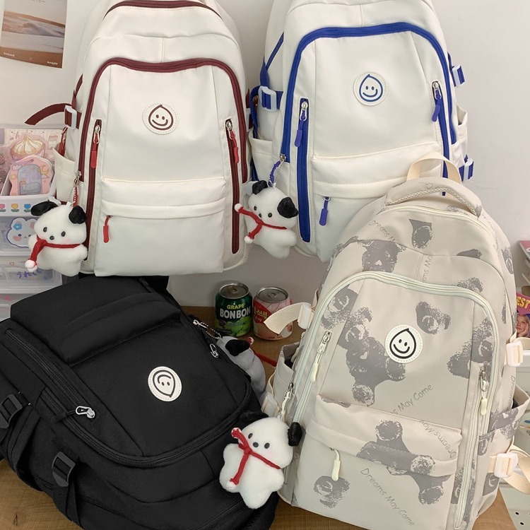 Good-looking Schoolbag Female College Student Junior High School Student Male and Female Computer Backpack Printing Fashion Simple Casual Backpack