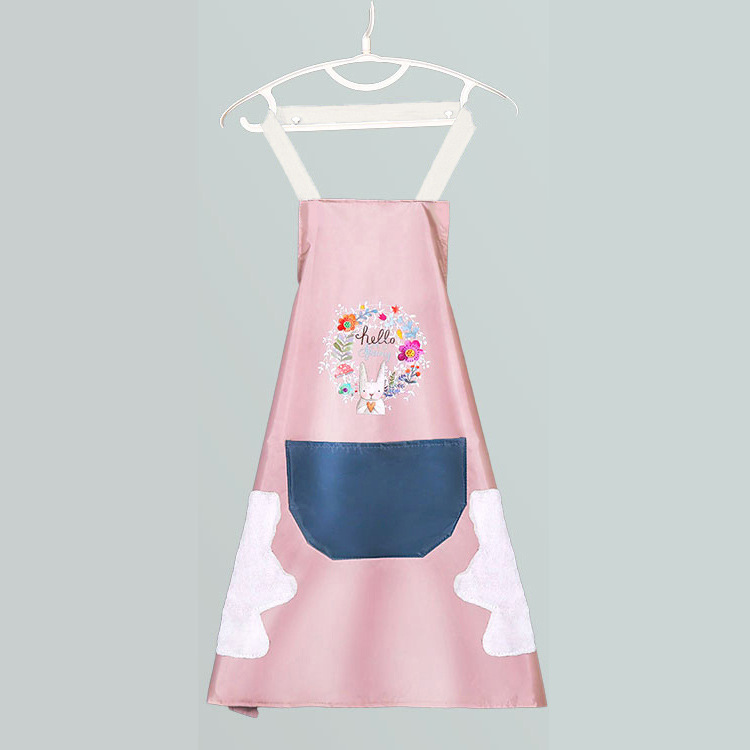 Garland Rabbit Apron Female Kitchen Cooking Household Waterproof Oil-Proof Cartoon Erasable Hand Overclothes Overalls Halter Apron