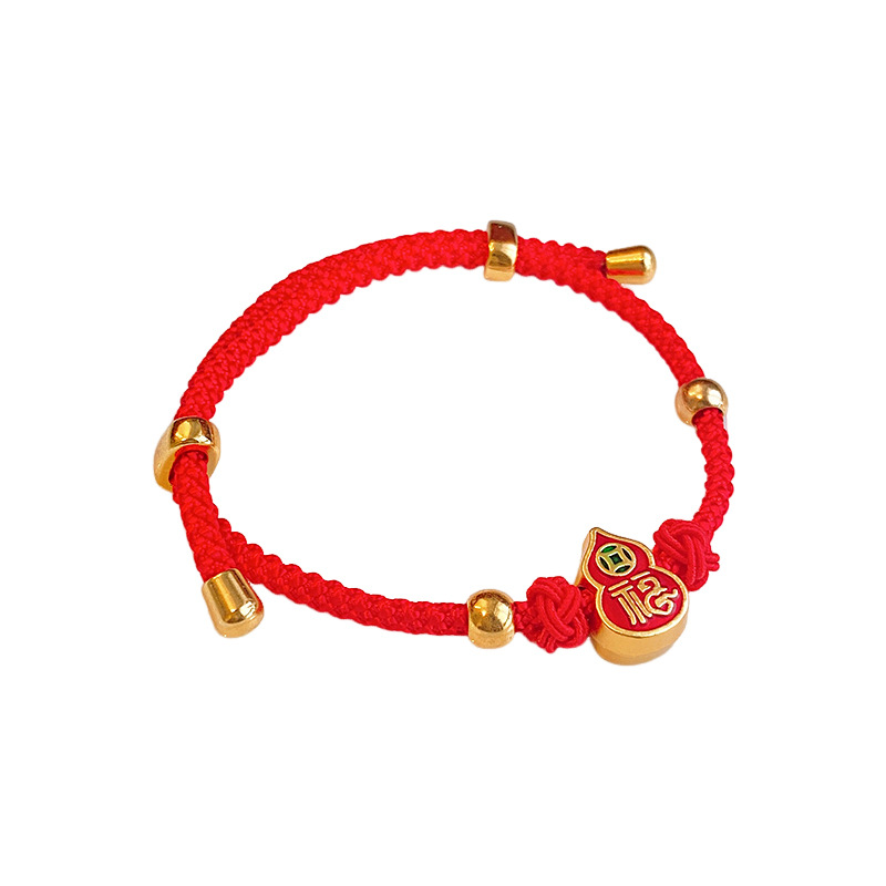 Year of Birth Red Rope Fu Character Dragon-Shaped Bracelet Niche Creative Design Sense Bracelet Fashion Light Luxury High-Grade Sense Bracelet for Women