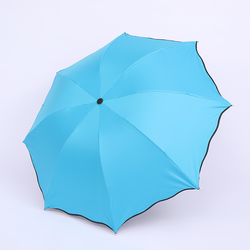 Blooming Umbrella with Water Manual Sun Umbrella Folding Rain Dual-Use Vinyl Sun Protective Sun Umbrella Printing Logo Umbrella