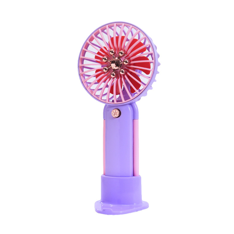 Creative Portable Small Handheld Fan Fun to Changeable Beads Children's Gift Detachable Base Charging Desktop Fan