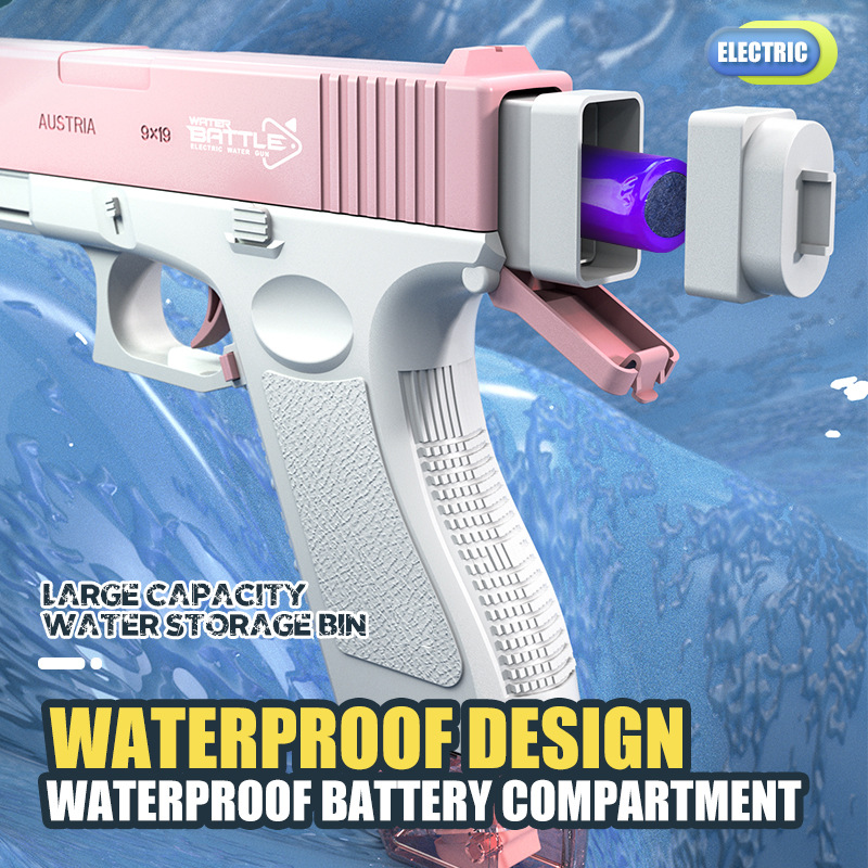 Cross-Border New Arrival Children's Summer Glock Automatic Continuous Water Gun Outdoor Parent-Child Interaction Water Fight Water Toys