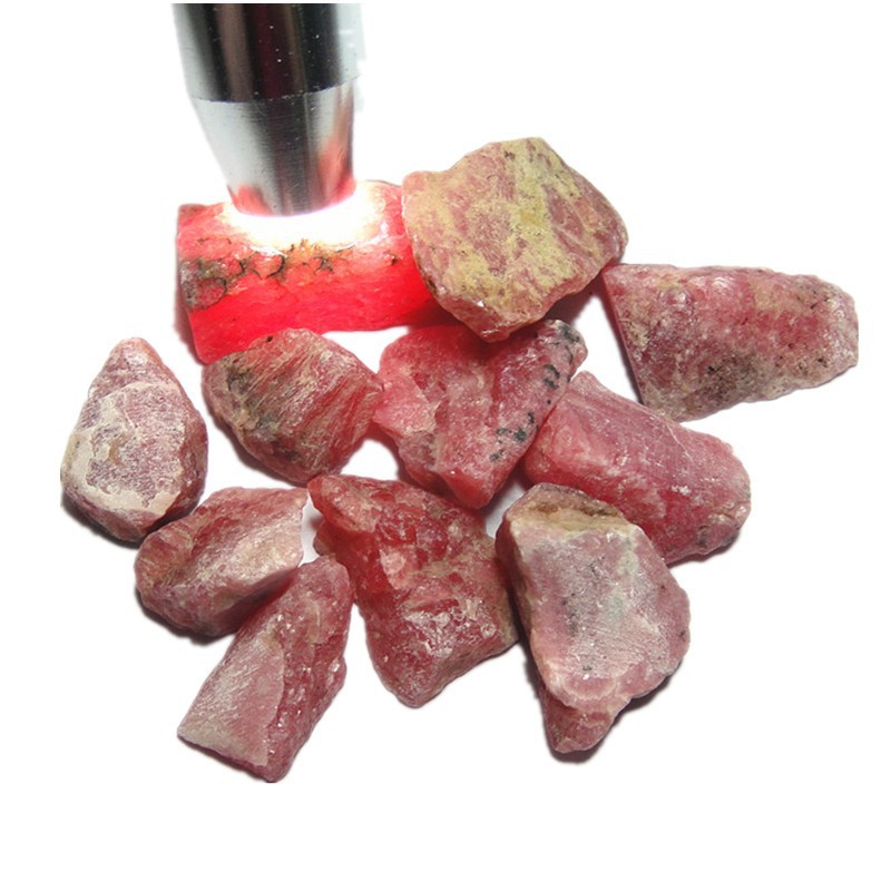 天然菱锰矿原石教学标本 阿根廷红纹原料装饰宝石工艺品 以克计价