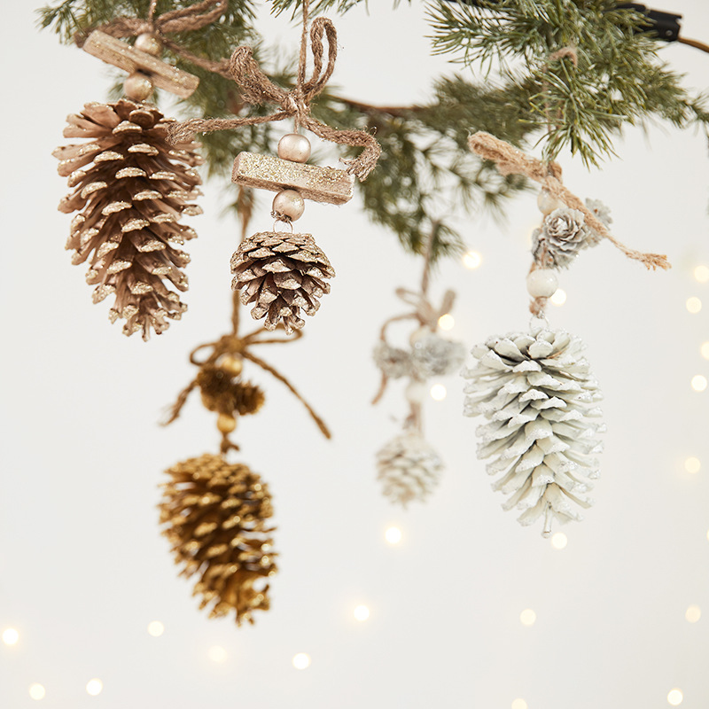 圣诞节装饰松塔松果diy装饰创意挂件手工圣诞礼物圣诞装饰树挂件