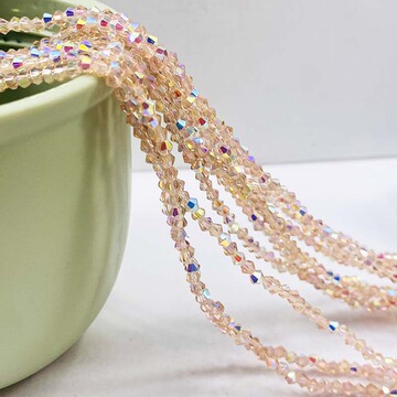 2mm水晶尖珠玻璃菱形两头尖串珠爆闪手链串珠手工diy耳饰品配件