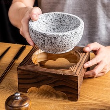 正宗韩国料理石锅拌饭专用 韩式石锅石碗 天然石锅石碗耐高温批发