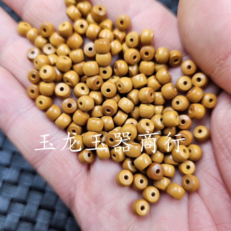 橄榄核老型珠散珠黄色木头路路通diy手链项链饰品配件手工珠子