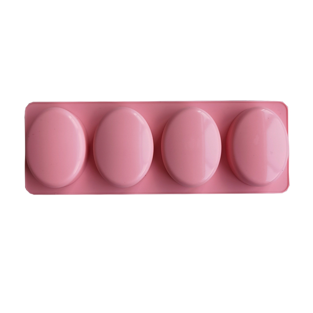 Silicone Mold Making Handmade Soap Lotion Bar 4 Oval Reusable Silicone Soap Making Mold