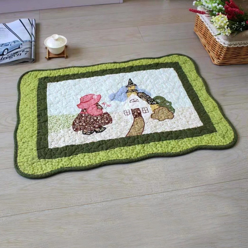 Bedroom Bathroom Quilted Thickened Absorbent Floor Mat Non-Slip Baby Crawling Mat Wholesale
