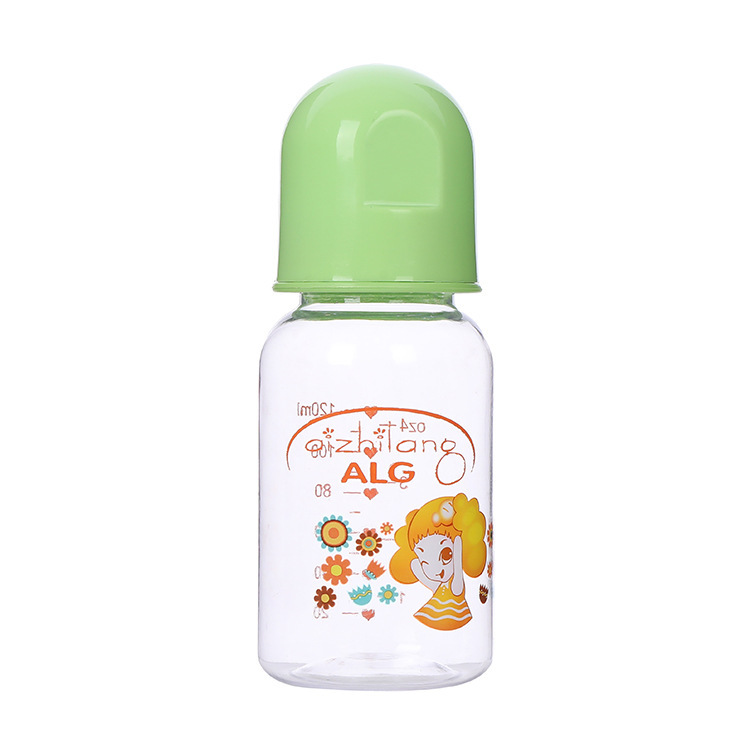 ALG Newborn Standard Neck Pp Baby Feeding Bottle Baby Drinking Water Feeding Silicone Nipple Bottle Plastic 120ml Maternal and Child Supplies