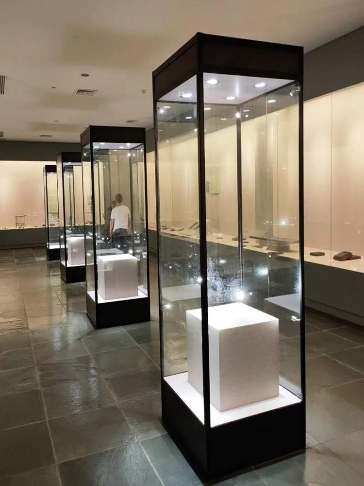 博物馆展示柜透明玻璃柜子文物瓷器古董收藏品展示架铝制陈列柜厂