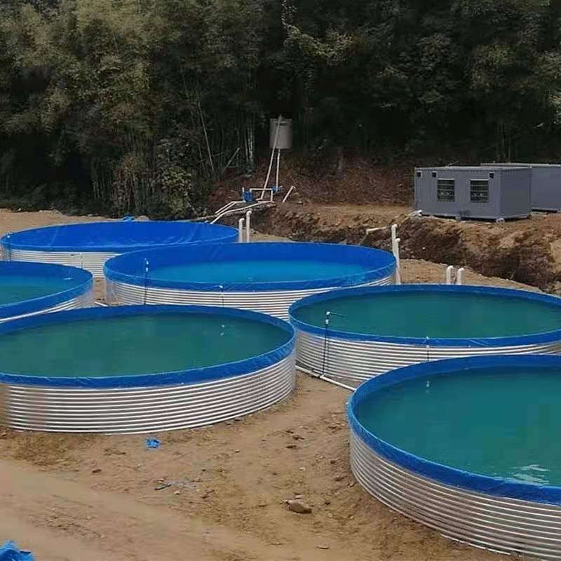 圆形帆布鱼池镀锌板水池高密度养鱼池锦鲤池带支架铁桶养殖蓄水池