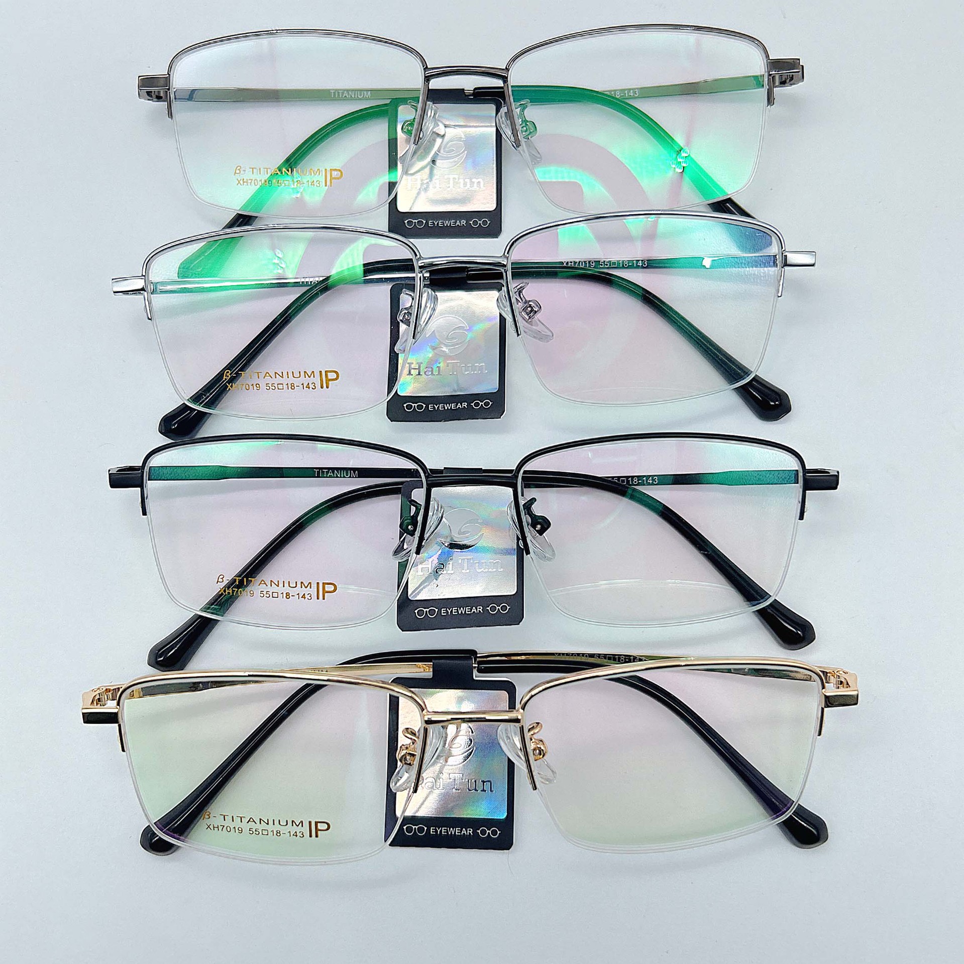 外贸18k男方框钛架男半框商务眼镜纯钛近视眼镜架小框配老花复古