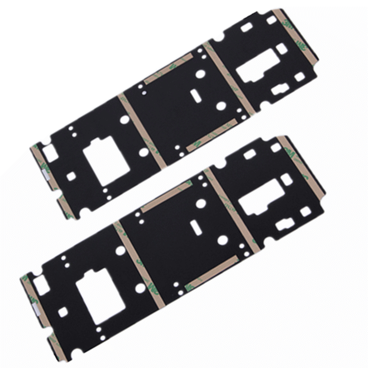 定制pc绝缘片pp pet 麦拉片黑色磨砂防火无卤热压折弯 单双面背胶