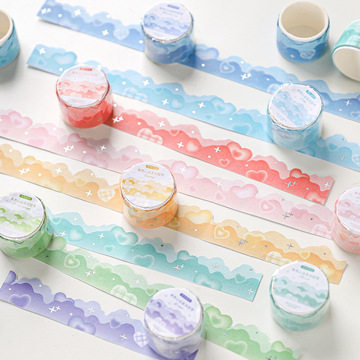 果然心动系列系列异形烫银胶带手账素材文具装饰diy自由裁剪花边