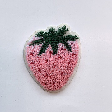 新款服装辅料刺绣花草莓牙刷绣特种绣帽子围巾布贴布标补丁背胶