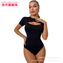 欧美跨境连体衣短袖美体内衣身衣紧身收腹塑形束身衣