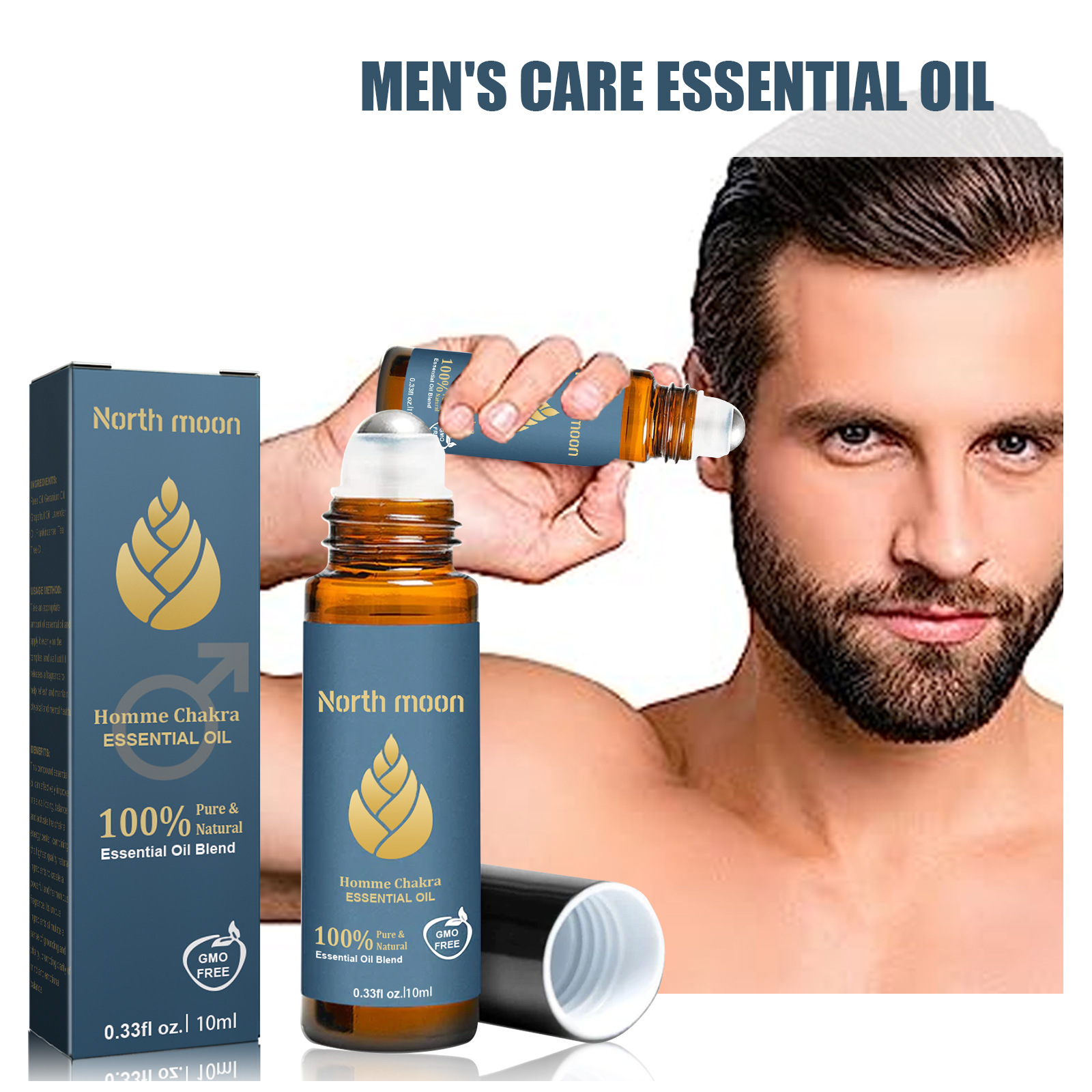 North Moon Men's Care Essential Oil Essential Oil Temple Massage Care Essential Oil Men Body Care