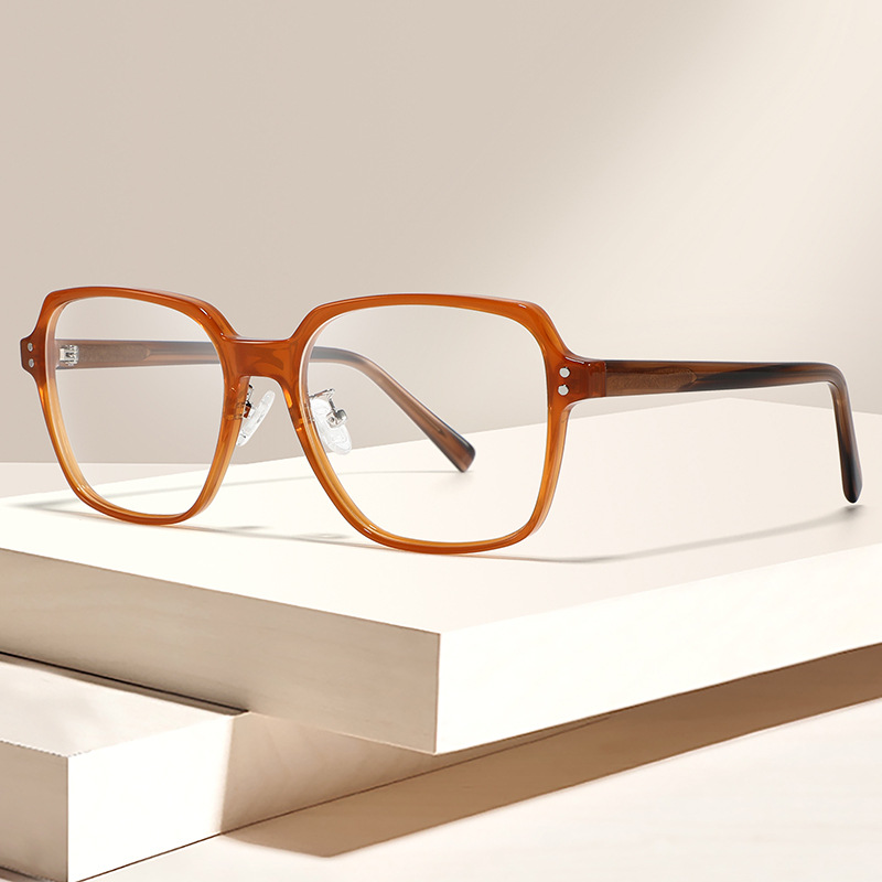 2024新款方形tr眼镜框 简约大脸可配度数近视眼镜架 板材脚素颜镜