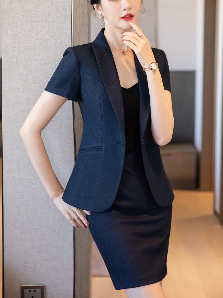 高端空姐制服职业装女套装裙夏季珠宝店工作服客服前台接待工作装