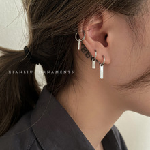 高级感轻奢金属长条耳环2021年新款潮设计感气质耳钉冷淡风耳饰女