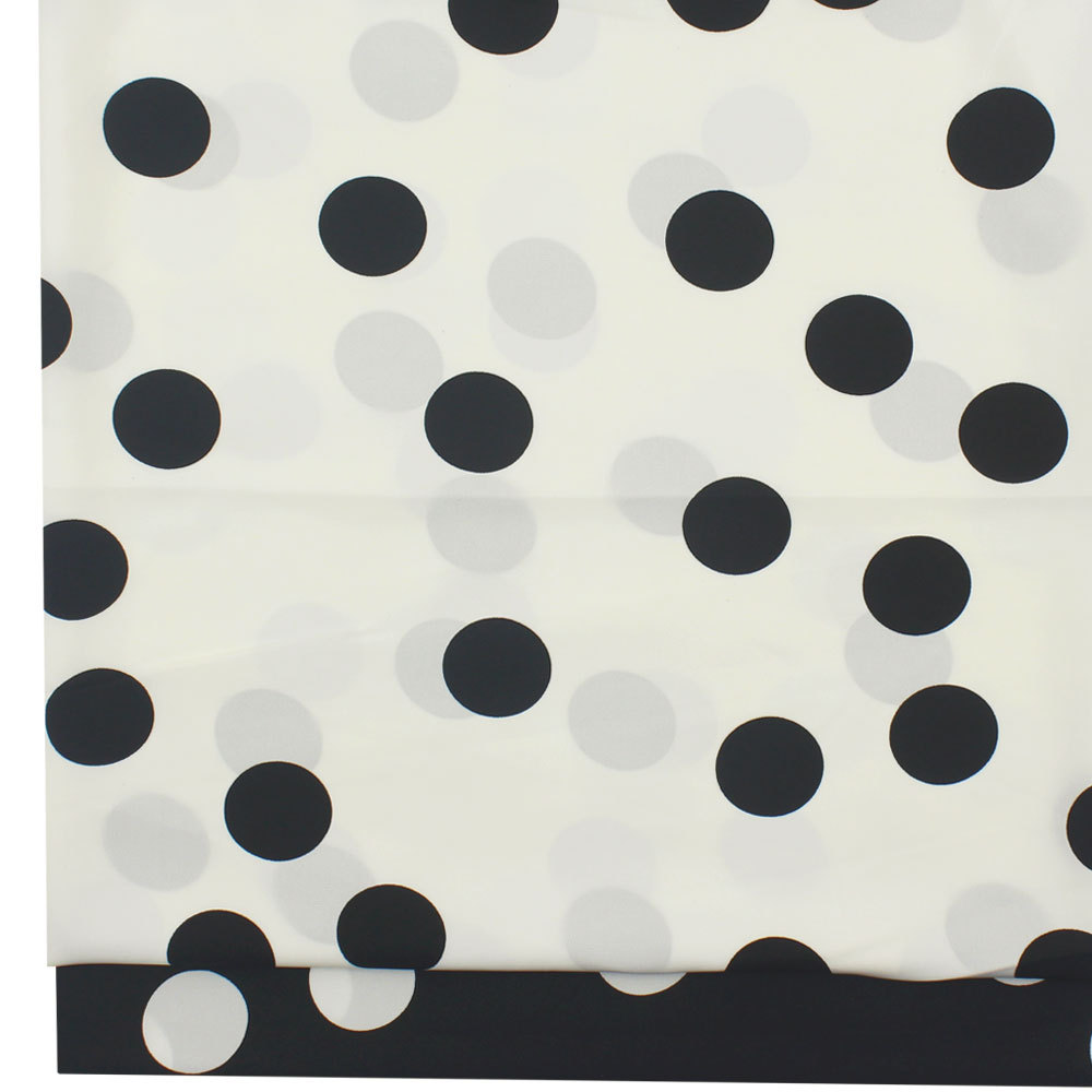 破卡平纹缎印花 雪纺黑白大波点印花布 女衬衫连衣裙半身裙面料