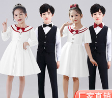 儿童合唱演出服中小学生合唱演出服女童诗演讲礼服比赛朗诵演出服