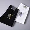 Spring and summer new pattern man business affairs Casual pants white black Korean Edition Trend Embroidery Jeans Self cultivation Feet ventilation Spring and summer new pattern man business affairs Casual pants white black Korean Edition Trend Embroidery Jeans Self cultivation Feet ventilation
