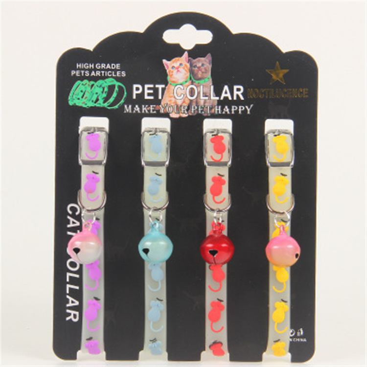 Luminous Pet Collar Cat Dog Luminous Bell Collar Adjustable Rubber Luminous Small and Medium-Sized Dogs Dog Walking Supplies