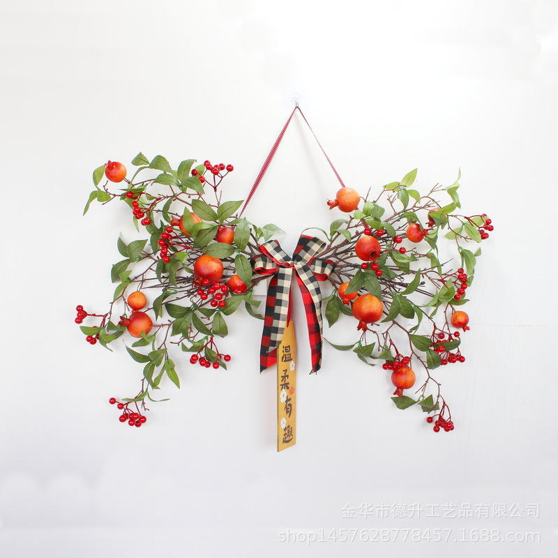 Housewarming Decoration Simulation Pomegranate Fortune Fruit Branch Moving Pendant Living Room Decoration Festive Home New Year Decorations