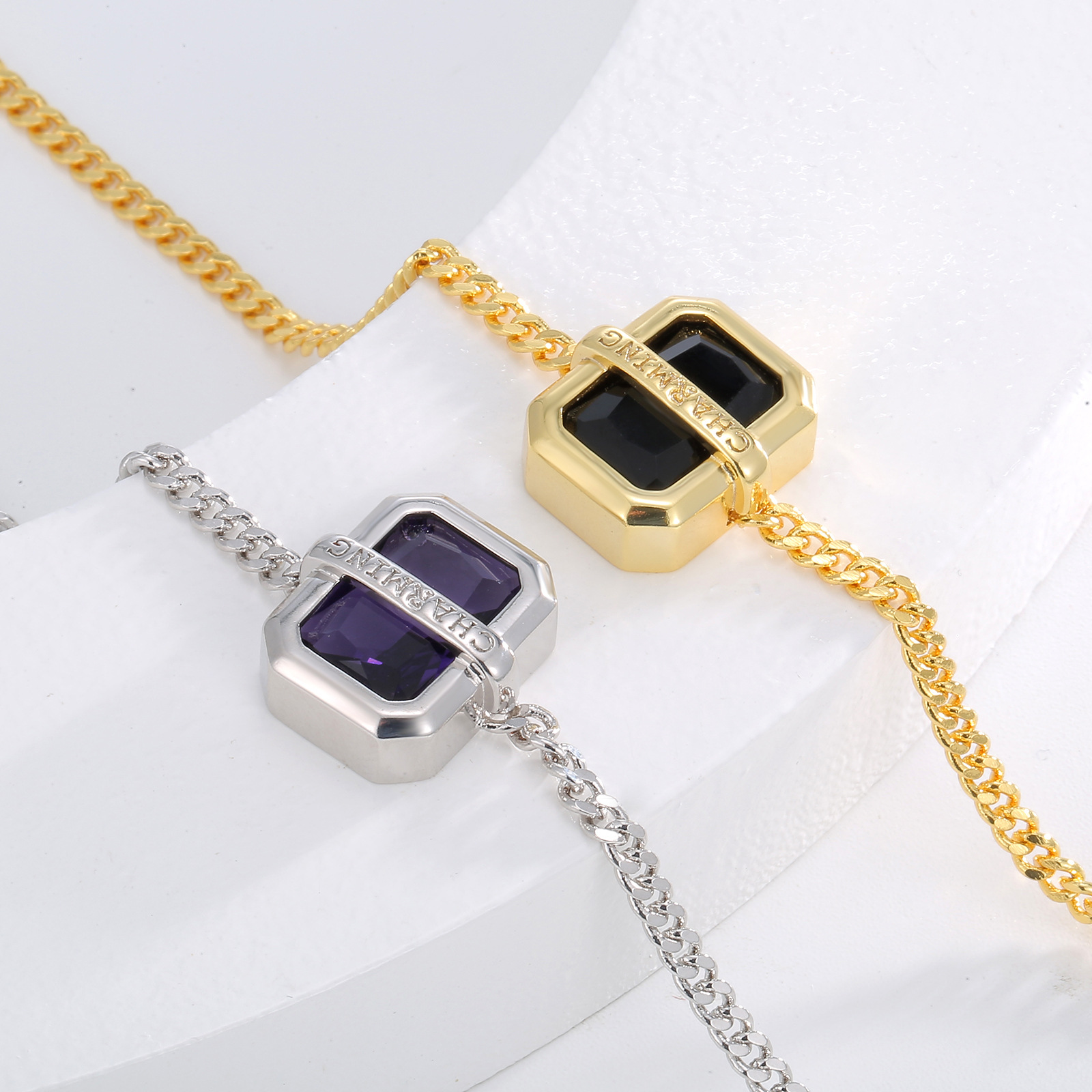 小饰品中古气质手饰外贸热销配饰甜酷风复古黑方糖手链小众高级感