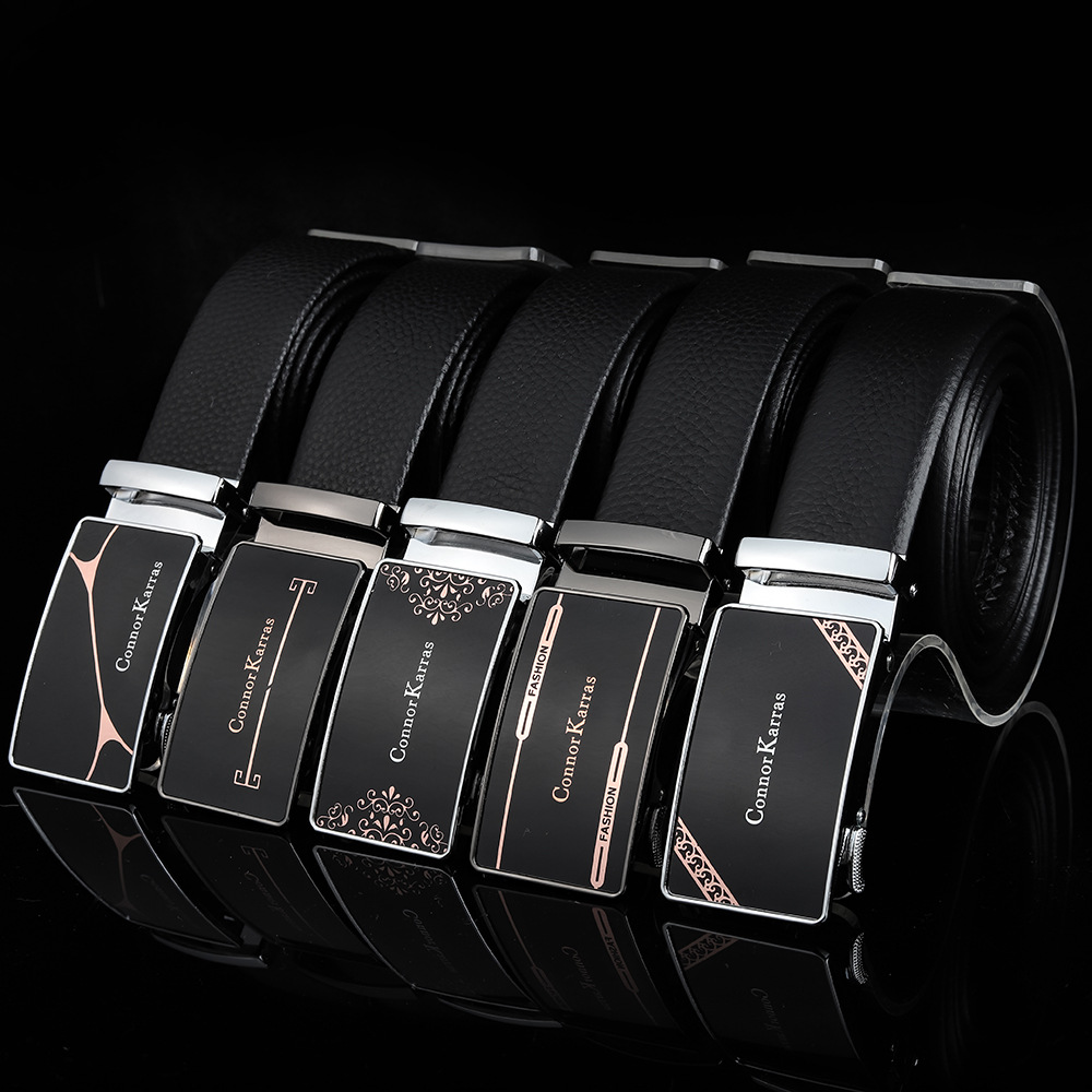 皮带男士商务休闲自动扣真牛皮腰带直播礼品腰带商超供货大牌皮带