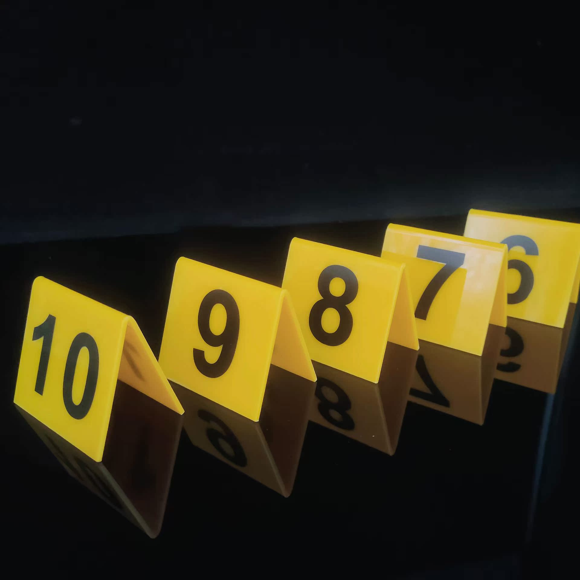 亚克力v型台卡双面数字牌号码牌餐厅桌位摆放式牌三角桌牌叫号牌