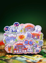 3个包邮中国城市可爱卡通旅游纪念木质防摔滴胶贴冰箱磁性贴磁贴