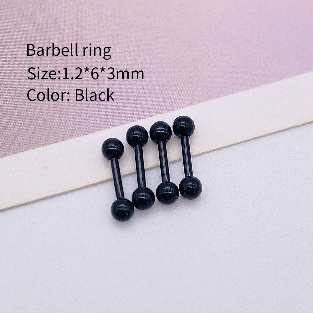 Cross-Border Hot Sale Paint Ear Bone Stud Multi-Color Stainless Steel Barbell Stud Earrings Body Piercing Jewelry