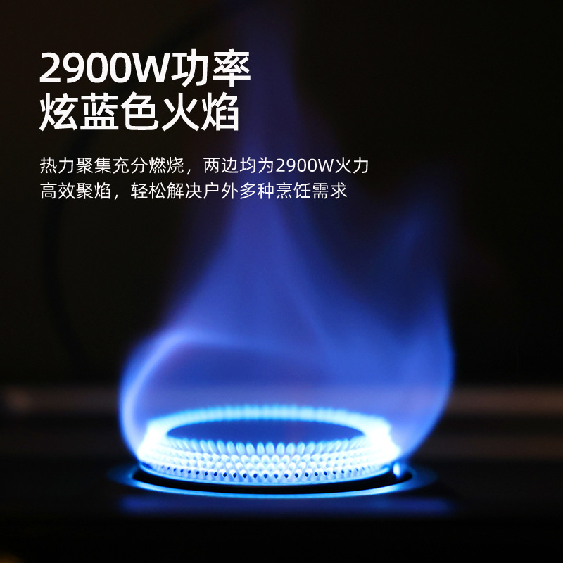 Outdoor Exquisite Camping Double-Headed Portable Gas Stove Portable Folding Gas Furnace