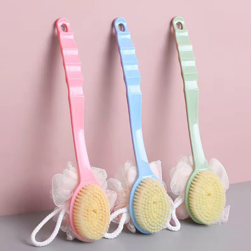 bath gadget bath brush long handle soft hair bath dry brushing body loofah strong back rubbing don‘t ask for people back brush