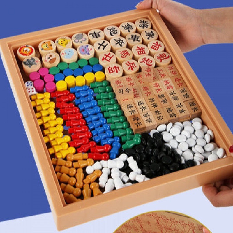 跳棋飞行棋五子棋蛇棋象棋军棋儿童益智多功能游戏棋多种组合