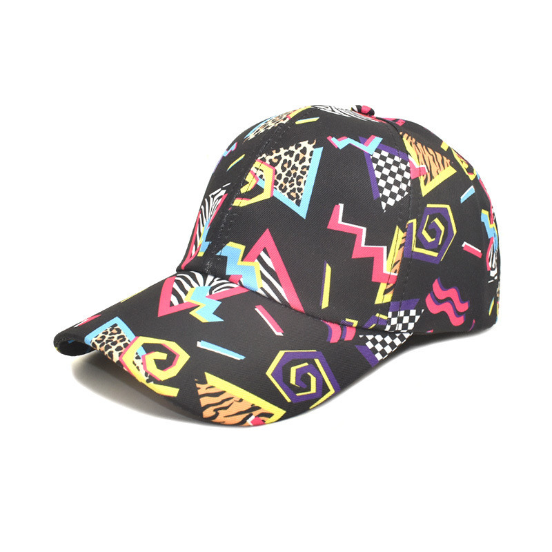 European and American New Graffiti Baseball Cap Cross-Border Female Fashion Outdoor Travel Sun Protection Sun Hat Amazon Hot Sale Peaked Cap