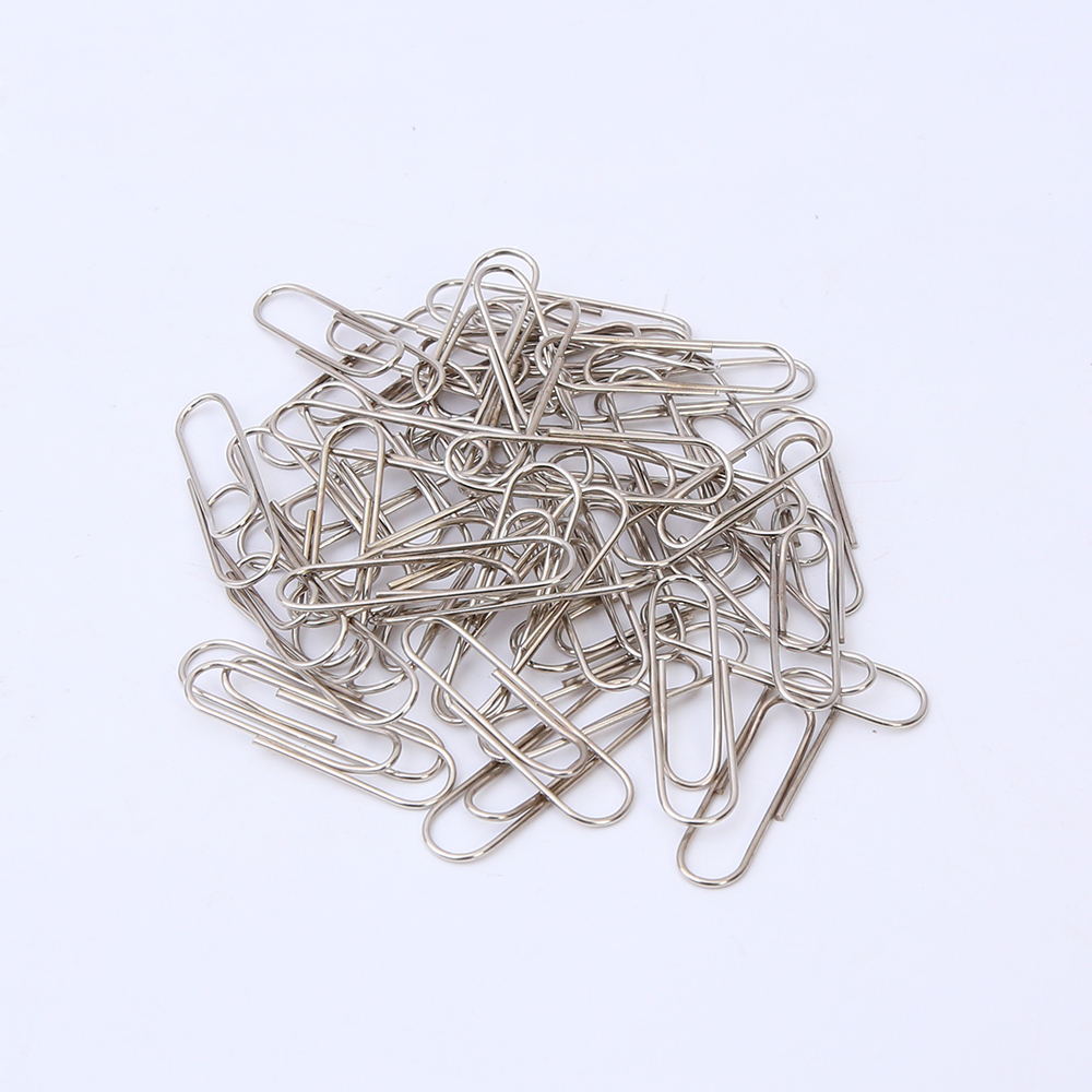 金属镀镍回形针银色电镀28mm彩色曲别针纸夹包塑散书签办公回型针