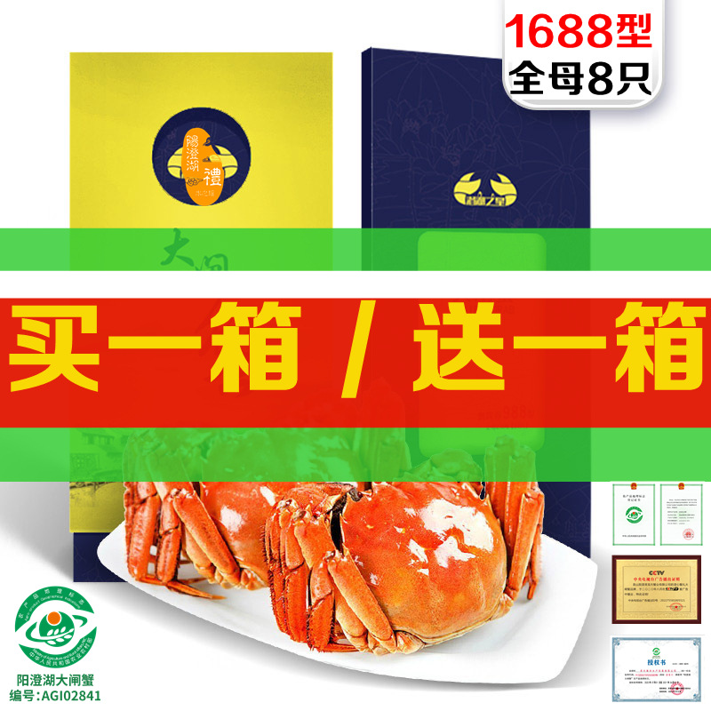 阳澄湖镇大闸蟹鲜活螃蟹未激活 批发蟹卡礼券提货卡活蟹8只10只